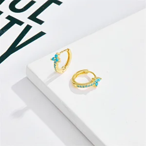 Blue Stone Earrings Women Simple Earrings