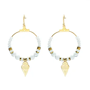 Bohemian Titanium Steel Natural Stone Earrings Women