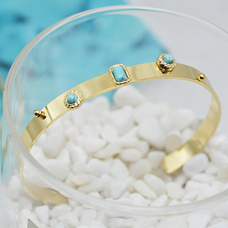 Opening Adjustable bangle Titanium Stainless Steel Bracelet