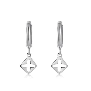 Fashion Steel Hollow Cross Earrings Wholesale