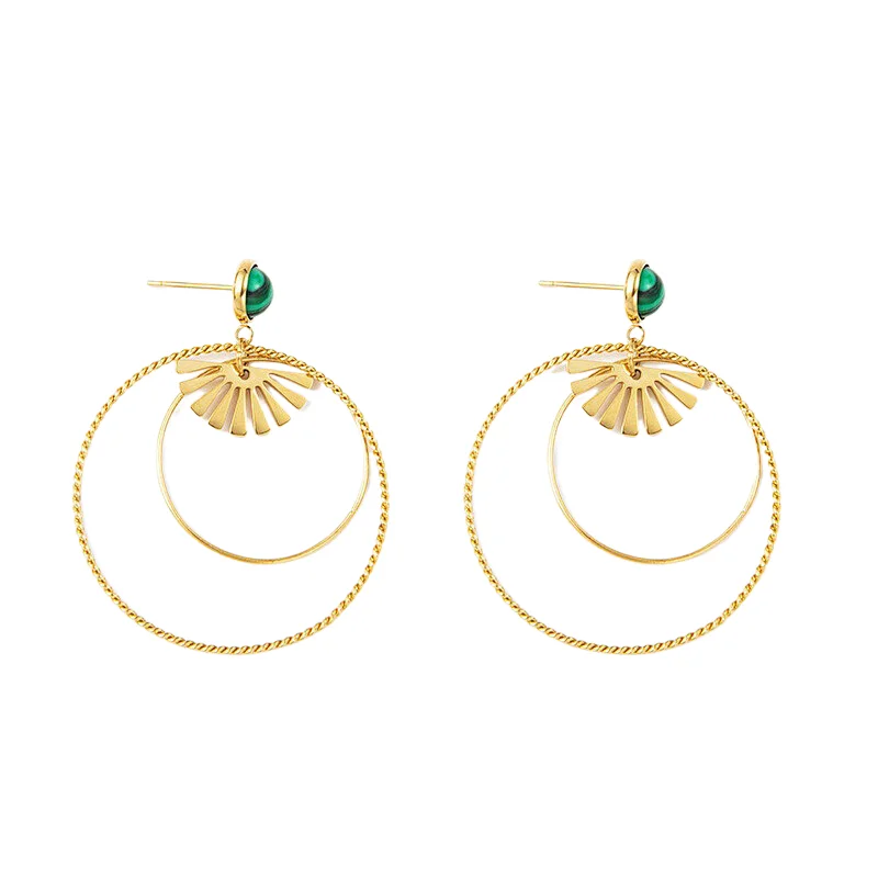 Nickel Free Double Rings Stainless Steel Earrings