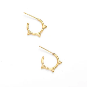 Stainless Steel Gold Plated C Shaped Earrings Metal Jewelry