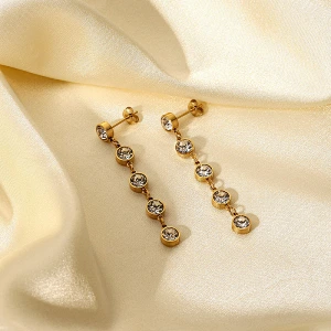Fashion Zircon Drop Earrings Tassel Earrings