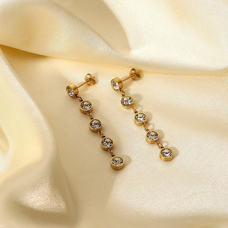 Fashion Zircon Drop Earrings Tassel Earrings