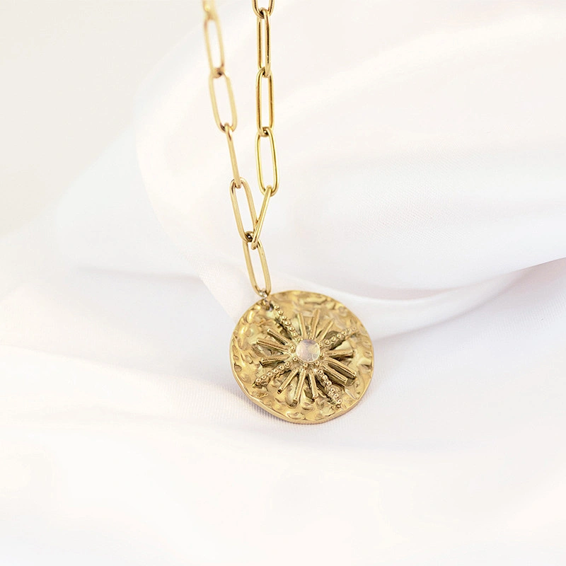 Women Vintage Star Pendant Necklace Steel Necklace