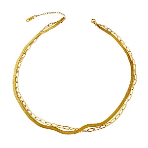 Personality Double Chain Simple Snake Bone Chain Necklace