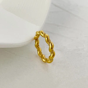 New Simple Twist Ring Vintage Stainless Steel Ring