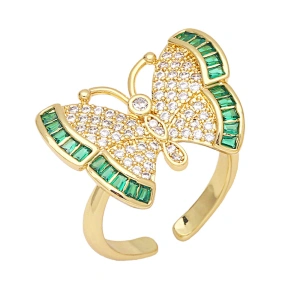 Butterfly Opening Rings For Woman Copper Jewelry Wholesale