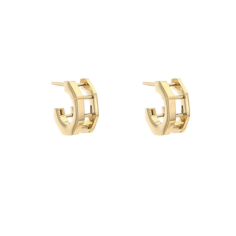 C-Shaped Earrings Girls Exquisite Small Stud Earrings
