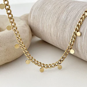 Small Wafer Pendant Necklace Simple Style Necklace Women