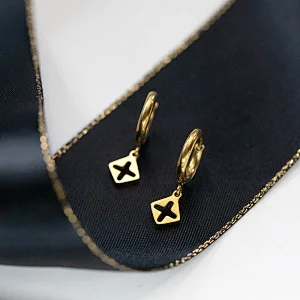 Fashion Steel Hollow Cross Earrings Wholesale