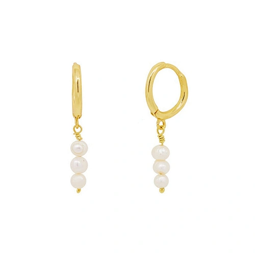 Romantic Perple Hoop Earrings Pearl Earrings For Girls Women