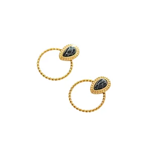 Stainless Steel Water Drop Stone Earrings Nickel Free