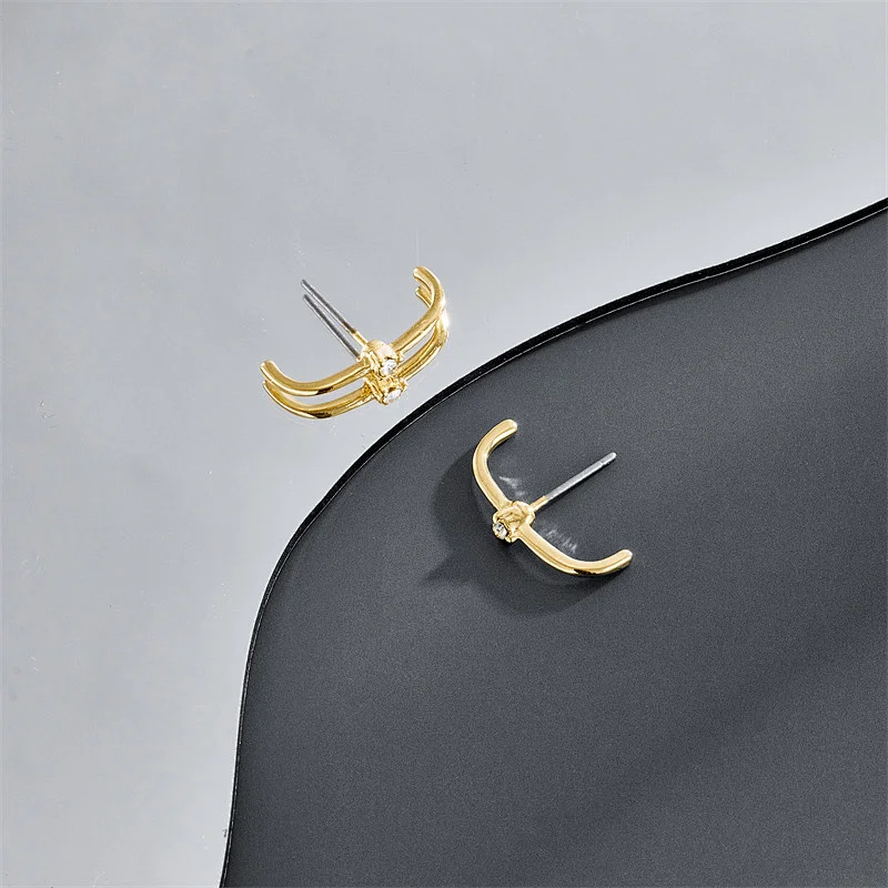 New Simple Stud Earrings Fashion Jewelry Zircon Earrings