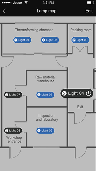 Bluetooth mesh network lighting control smart led ceiling panel light with app Visualized Commissioning function