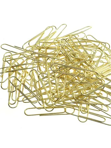 top sale 25mm round new material golden metal wire office stationery supplies paper clip