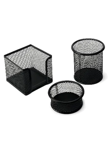 hot sale high quality office standard desktop mesh square and round organizer set with 3 units