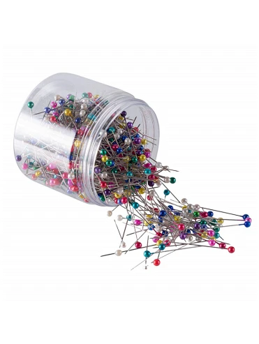 christmas stationery Mostly Hot Sale 32mm 38mm color assorted  round head decorative glass flower head pins