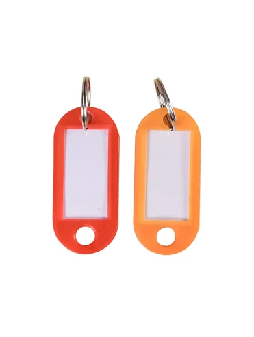 Low MOQ plastic cheap color key chains key fob tags for room doors