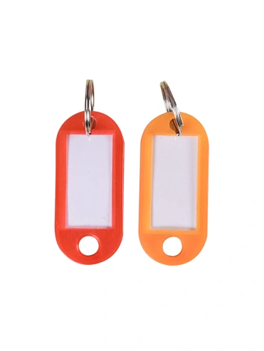 Low MOQ plastic cheap color key chains key fob tags for room doors