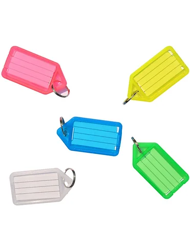 Most popular item cheap PP material  ID Label Tags assorted color name room number key tag Keyring Holder Tags with Label Window
