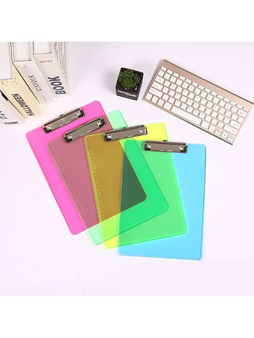 Wholesale customized FC A4 A5 High quality PS material plastic 2mm thickness office clipboards
