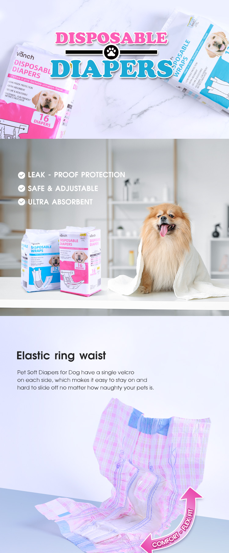 Disposable Male Dog Diapers