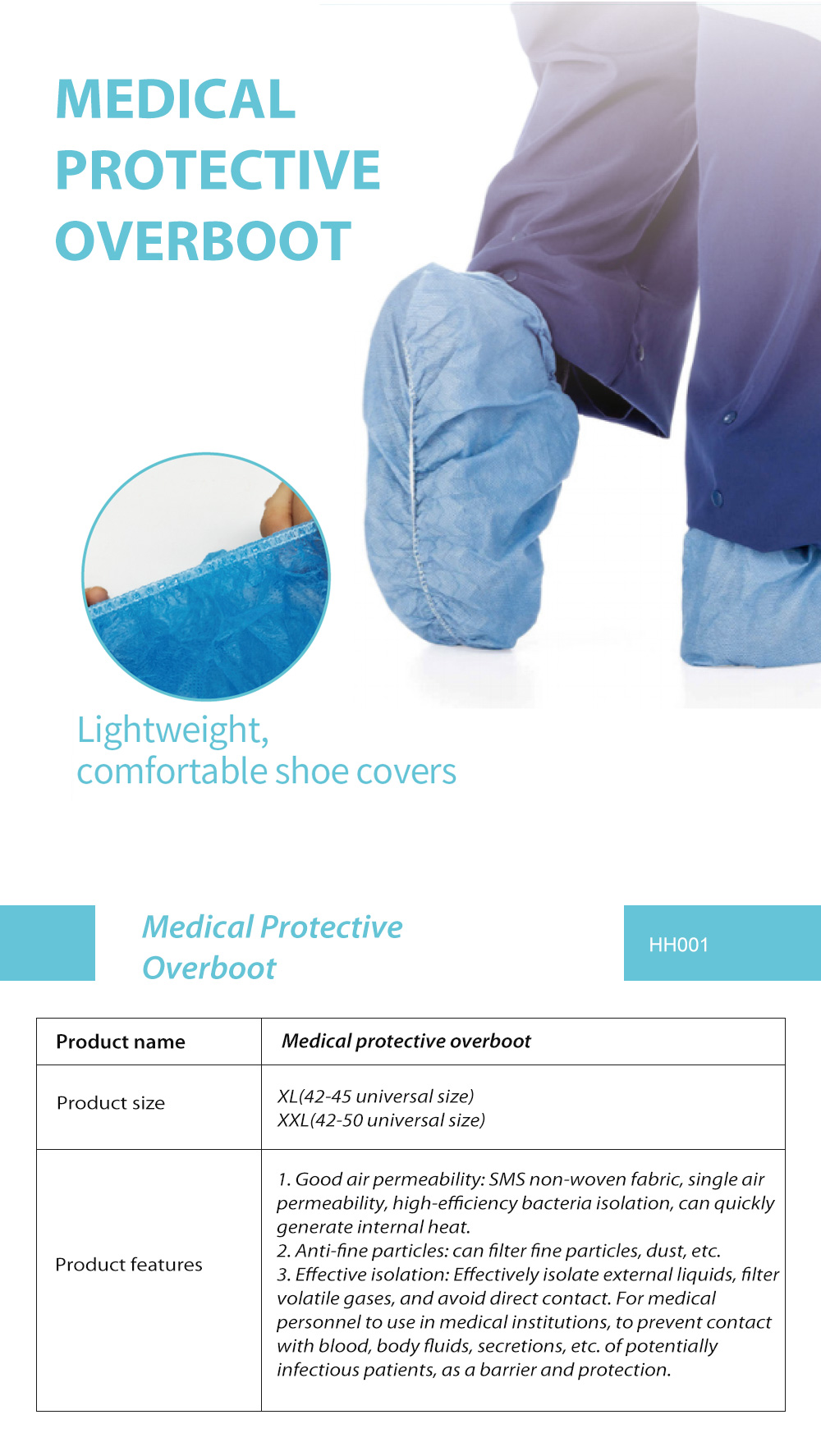 medical protective overboots