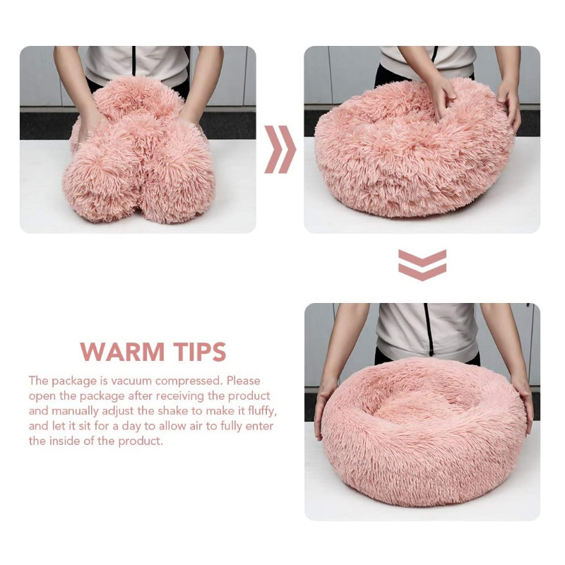 Calming Dogs Bed, Washable Fluffy and Plush Cute Puppy Beds for Small Dogs