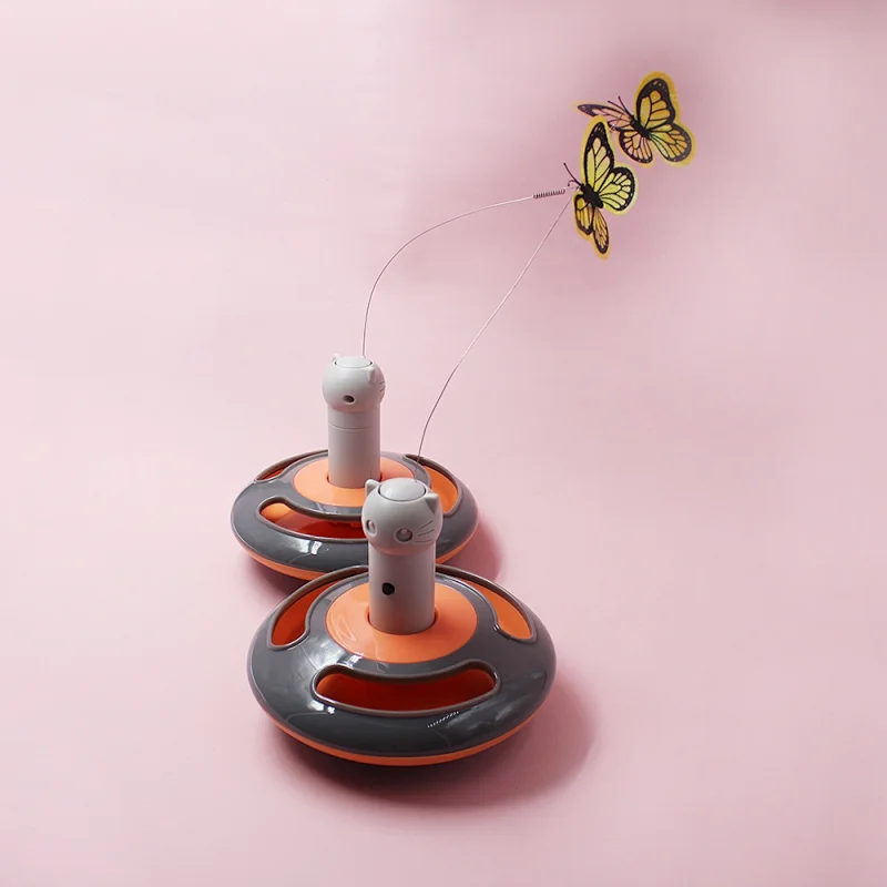Butterfly 360 Rotate Cat Teaser  Electronic Toys Two Function With Ball