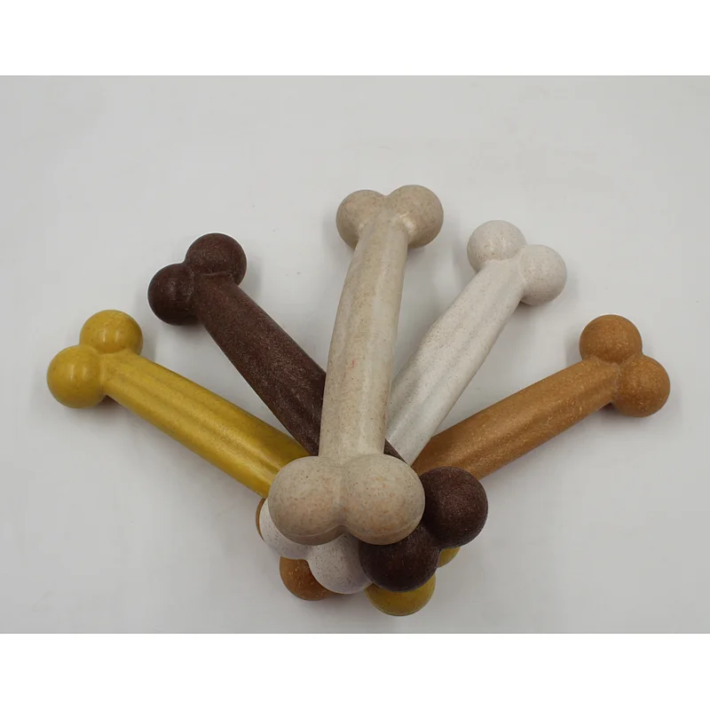 Pine Wood Fiber Material  Eco-Friendly Food-Grade Bone Shape Chew Toy For Medium And Large Dog