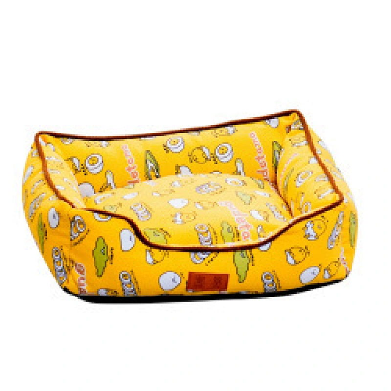 Hot sale PP cotton canvas luxury cute print pet dog beds easy clean