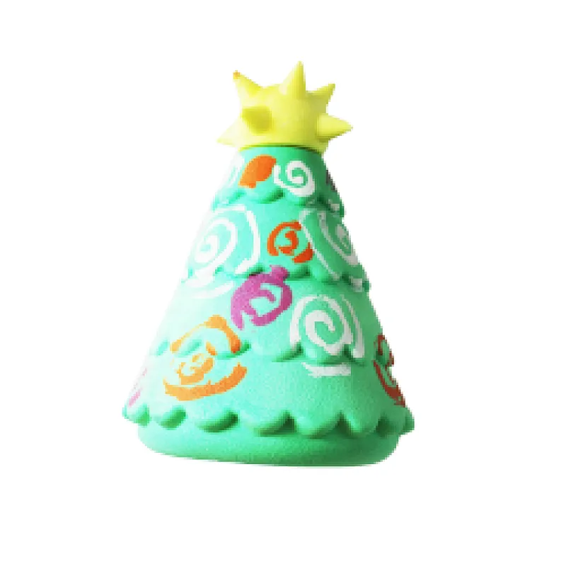 TPR Foam Pet Dog Cat Food Attractant Toy Christmas Tree Shape Chew Toy For Pets Who Dont Like Toys