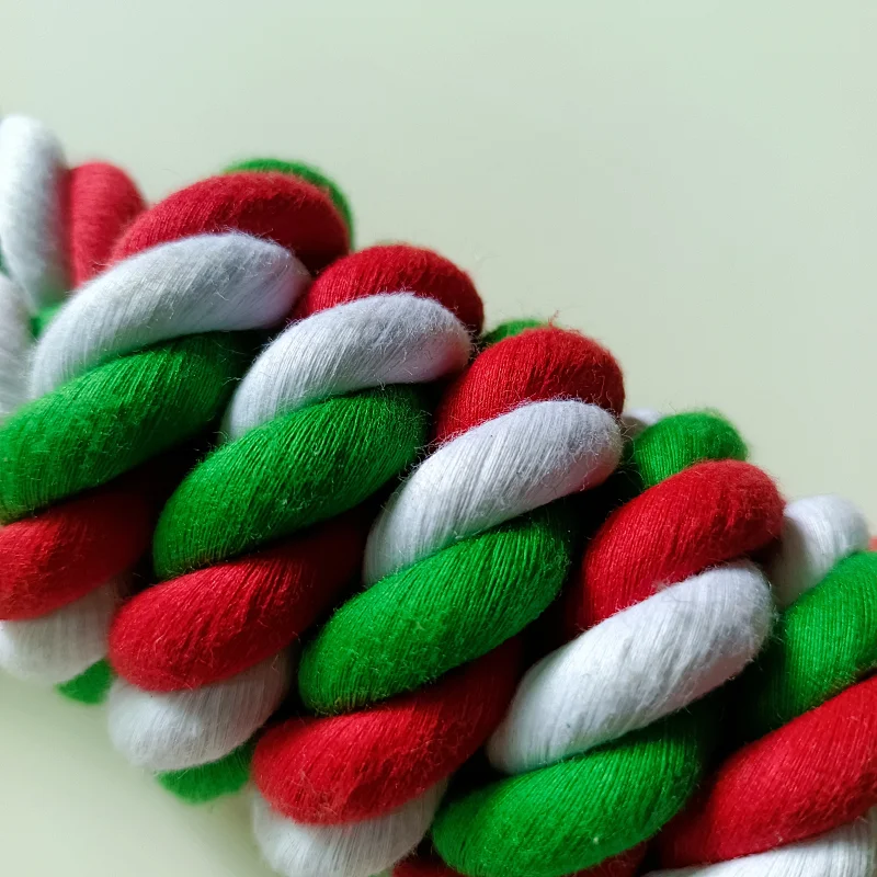 Christmas Dog Cotton Rope Toys Tooth Cleaning Pet Chew Toy Interactive Toy