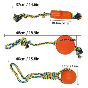 Interactive Training Cotton Rope Tug Buddy Squeaky Dog Chew Toy Set Your Proprietary  Goods  on Amazon