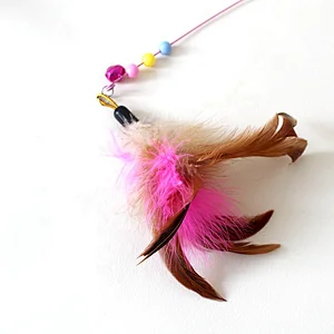 Cat Supplies Toys Steel Wire Retractable Cat Teaser Stick Feather Teasing Cats