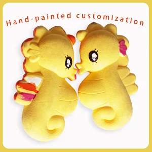 DIY Hand Painting Pet Toy TPR Foam Seahorse Shape  Chicken Flavor Chew Toy