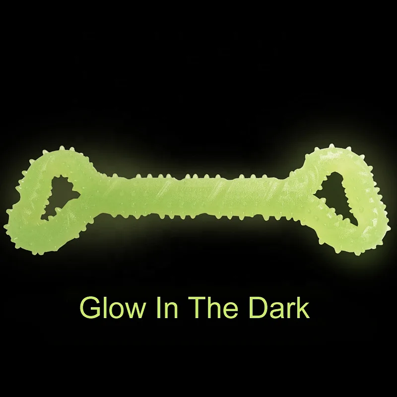 Glow in the dark interactive chew toys bone shaped  from dog toys manufacturers