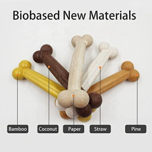 Straw Fiber Material  Eco-Friendly Food-Grade Bone Shape Chew Toy For Medium And Large Dog