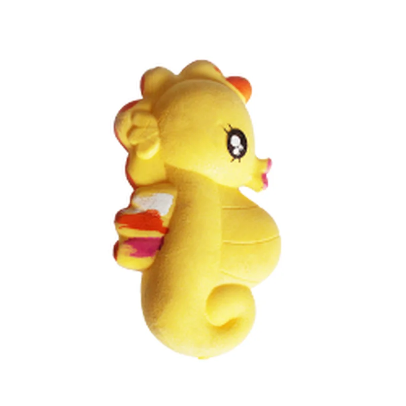 DIY Hand Painting Pet Toy TPR Foam Seahorse Shape  Chicken Flavor Chew Toy