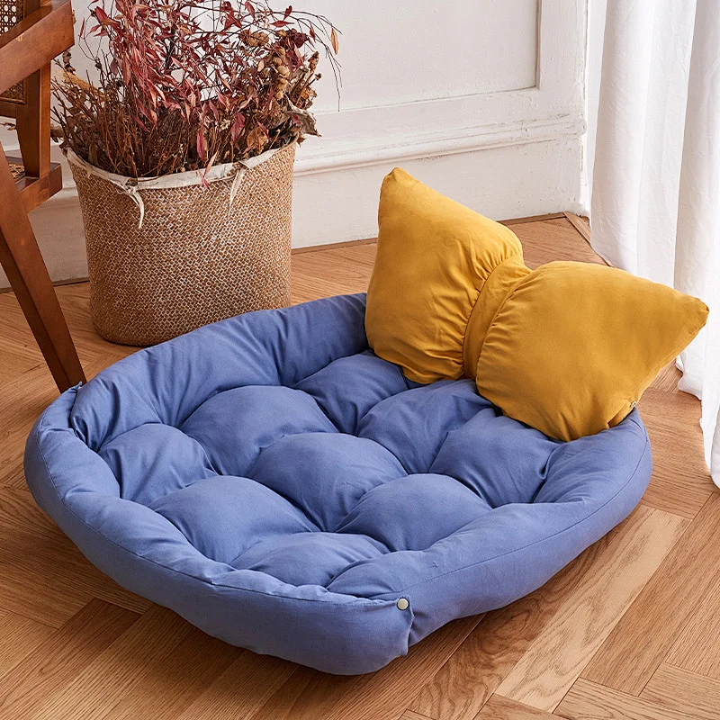 Hot sale PP cotton pet calming cozy supplies beds funny shape pet blue for couch