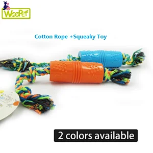 Interactive Training Cotton Rope Tug Buddy Squeaky Dog Chew Toy Set Your Proprietary  Goods  on Amazon