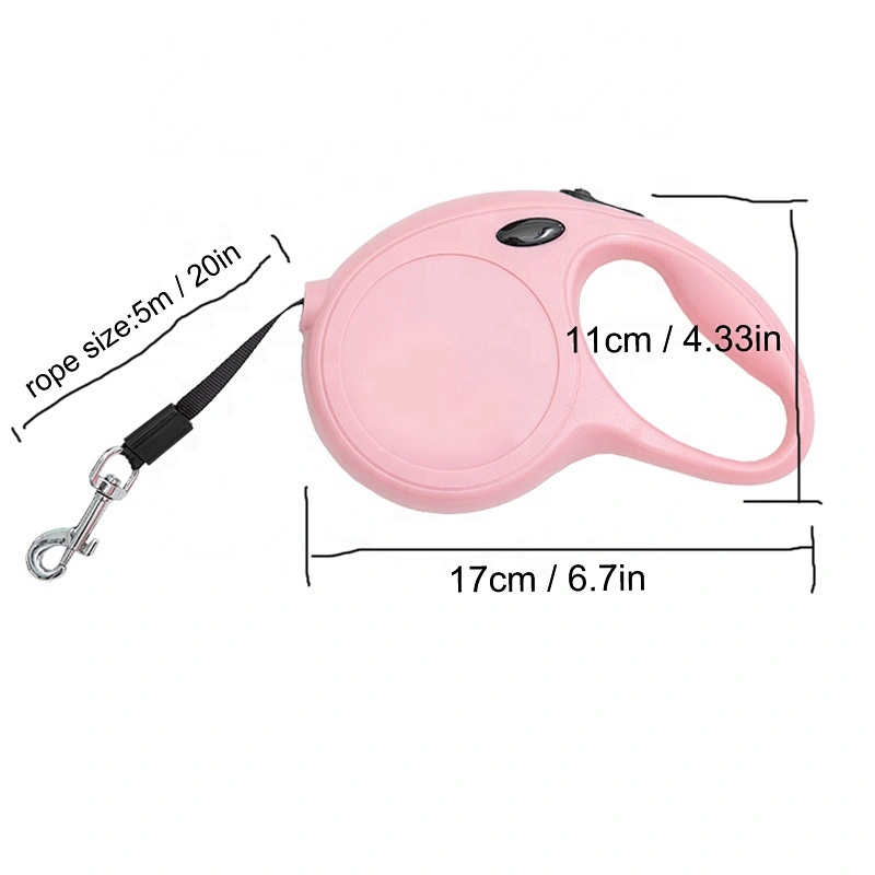 5M Long Dog Walking ABS Pet Automatic Traction Lead Rope Telescopic Tractor Solid and Printed