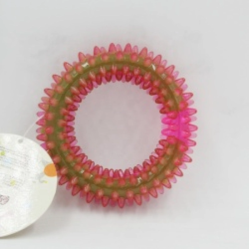 Colorful Molar Teeth Massage Ring TPR Dog Chew Toys Pet Interactive Toy