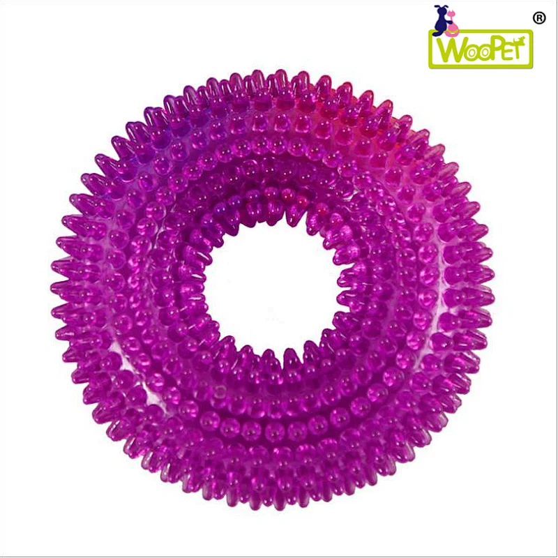 Most popular Eco Friendly Tough Aggressive Pet Chewing Molar Bite Ball Vent Tpr Dog Chew Ring Toy