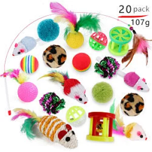 The Mouse House Flippity Fish Interactive Motorised Soft Cat Toy Set Big Hugging Plush