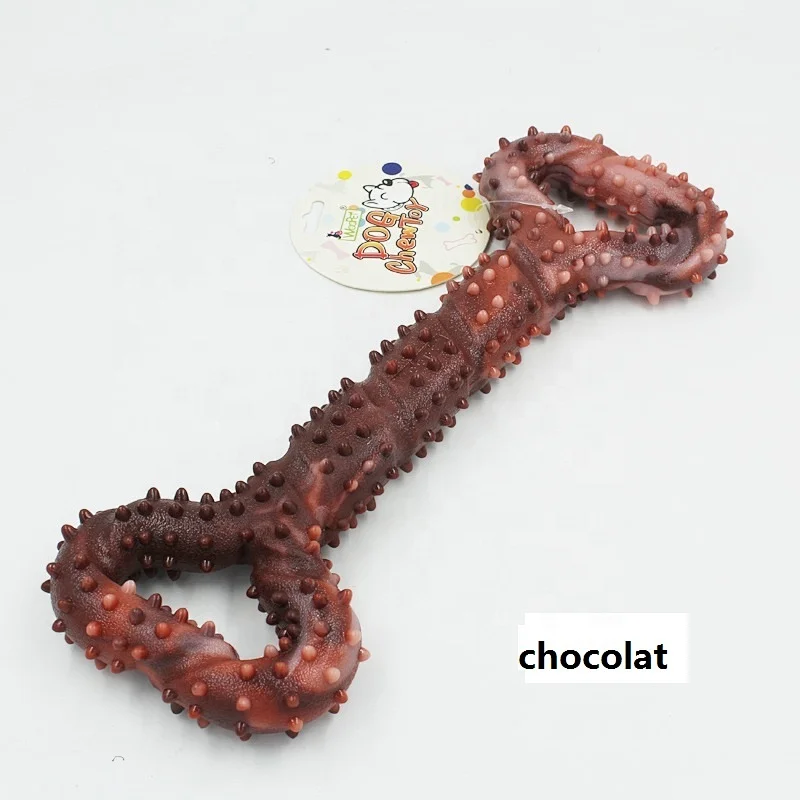Interactive multi color chew toy bone shaped  for aggressive chewer