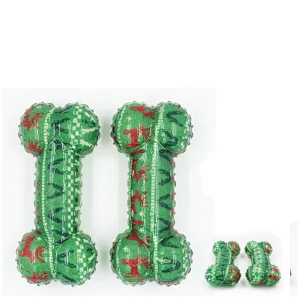 Christmas Dog Squeaky Toys Tooth cleaning Pet Chew Toy Bone Shape Throw Toy