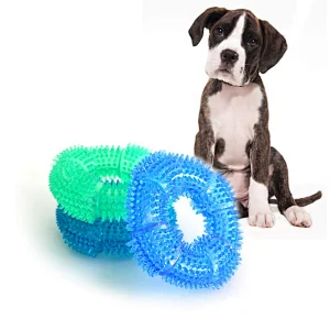 Squeaky TPR Dog Teeth Grinding Toys Funny Teeth Cleaning Toy  Voice Activated Dog Soft Spike Ball Toys