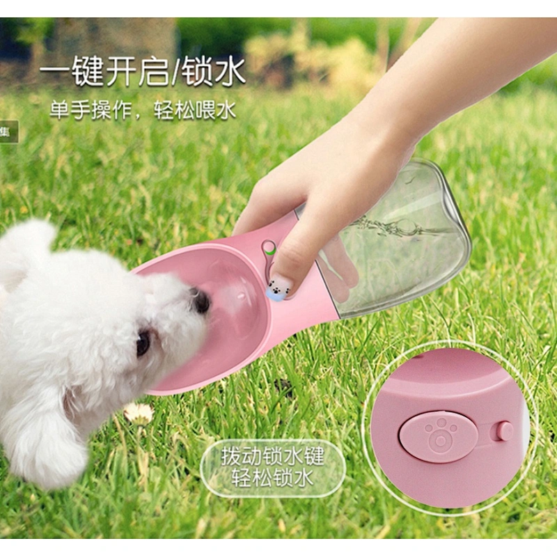 Potable Dog Drinking Water Dispenser Pet Drink Cup Plastic Pet Dog Water Bottle With Hanging Rope